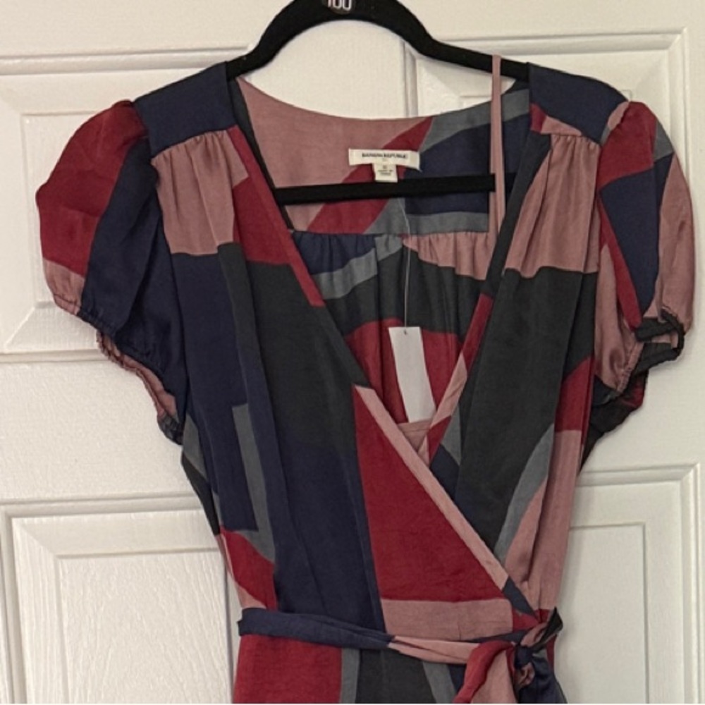 Banana Republic Factory Asymmetrical Dress in Red and Blue